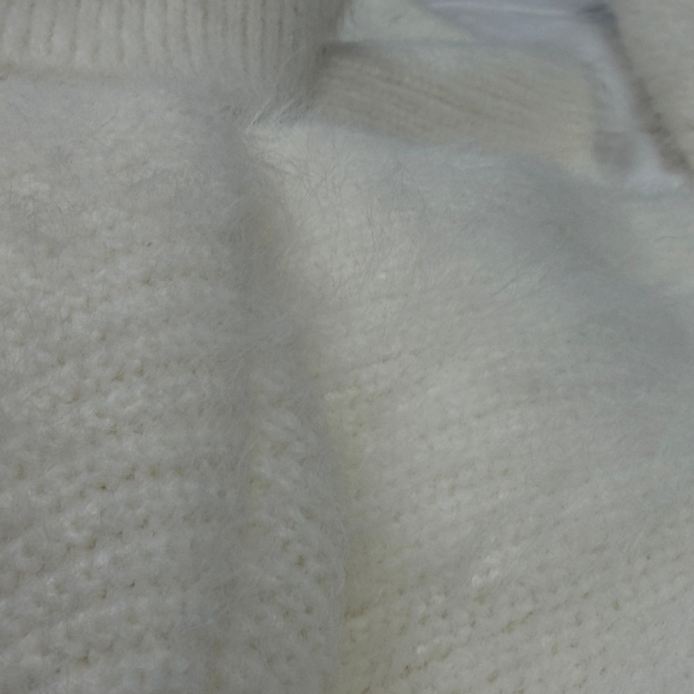 H&M Women's Small Cream Fuzzy Turtleneck Sweater Oversized Boxy Soft Knit - Picture 7 of 14